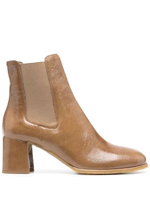 Del Carlo 60mm patent leather ankle boots - Brown