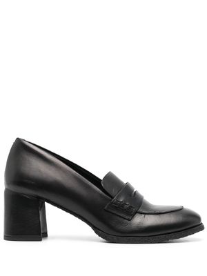 Del Carlo 65mm block-heel patent loafers - Black