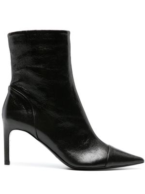 Del Carlo 70mm leather ankle boots - Black