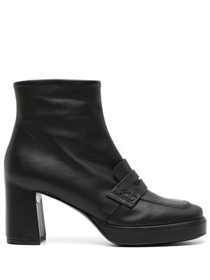 Del Carlo 75mm leather ankle boots - Black