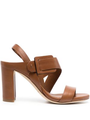 Del Carlo 95mm open-toe leather sandals - Brown