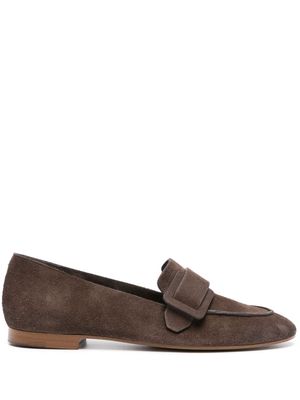 Del Carlo buckle-detail suede loafers - Brown
