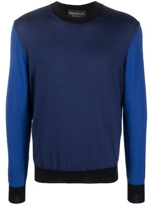 Del Carlo colour-block merino wool jumper - Blue