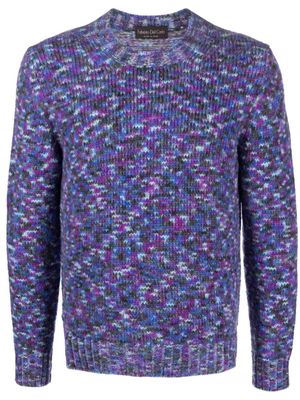 Del Carlo crew-neck intarsia-knit jumper - Purple