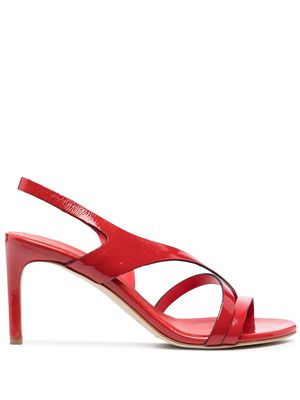 Del Carlo crossover strap open toe sandals - Red