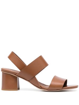 Del Carlo double-strap leather 60mm sandals - Brown