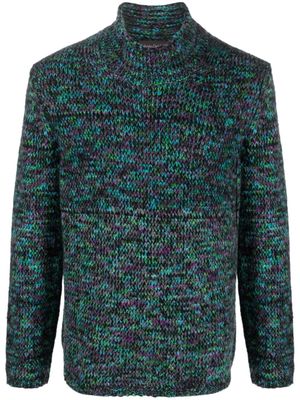 Del Carlo high-neck intarsia-knit jumper - Blue
