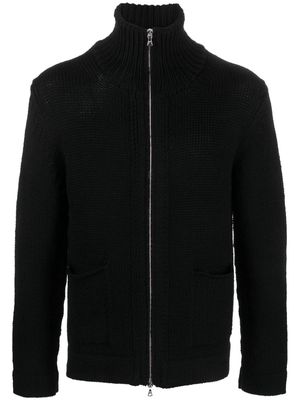 Del Carlo high-neck merino wool cardigan - Black
