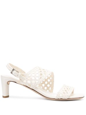 Del Carlo interwoven-design 60mm leather sandals - White