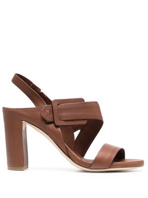 Del Carlo open-toe leather sandals - Brown