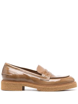 Del Carlo patent leather 35mm loafers - Brown