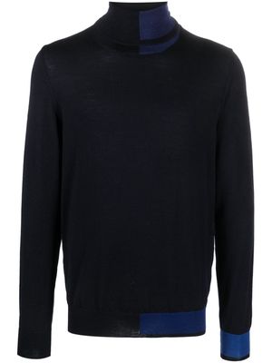 Del Carlo roll-neck merino wool jumper - Blue