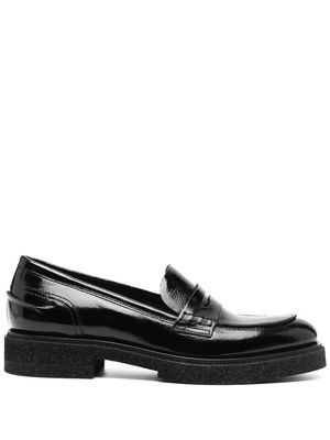 Del Carlo round toe loafers - Black