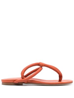 Del Carlo thong-strap leather slides - Orange