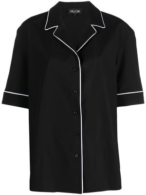 Del Core contrast-stitching cotton shirt - Black