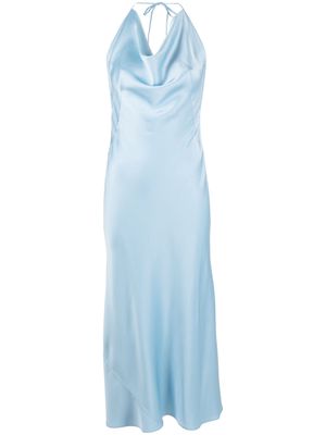 Del Core cowl-neck satin dress - Blue