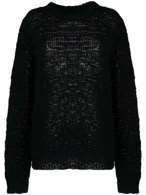 Del Core crochet-knit long-sleeve jumper - Black