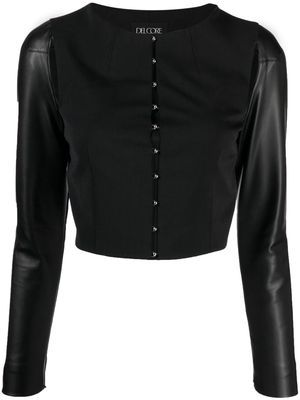 Del Core cut-out cropped jacket - Black
