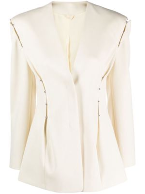 Del Core dart-detail tailored virgin wool blazer - White