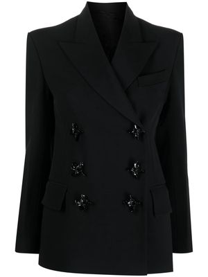 Del Core double-breasted long-sleeve blazer - Black