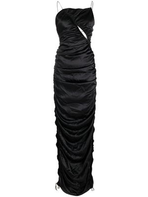 Del Core draped silk maxi dress - Black