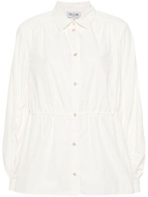 Del Core drawstring-waist poplin shirt - White