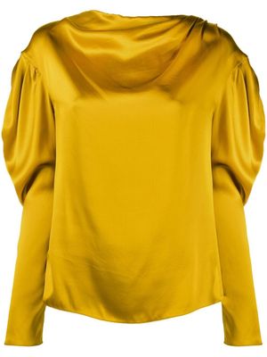 DEL CORE drop-shoulder silk blouse - Yellow