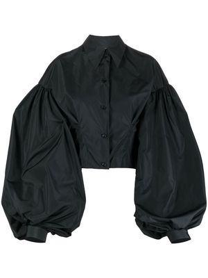 DEL CORE exaggerated balloon-sleeve shirt - Black