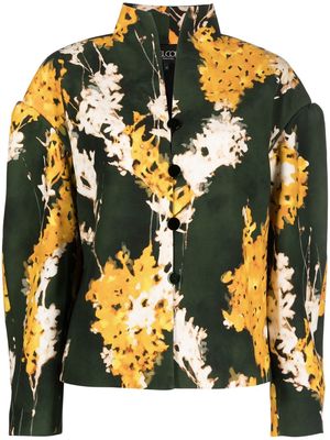 DEL CORE floral-print long-sleeve jacket - Green
