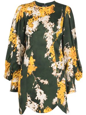 DEL CORE floral-print scallop-hem mini dress - Green