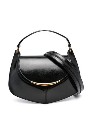 Del Core foldover-top leather tote bag - Black