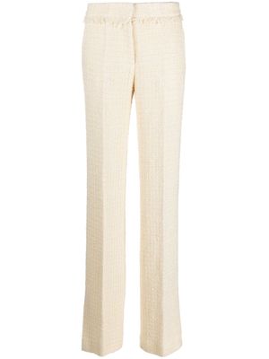 Del Core frayed-detailing pressed-crease tailored trousers - Neutrals