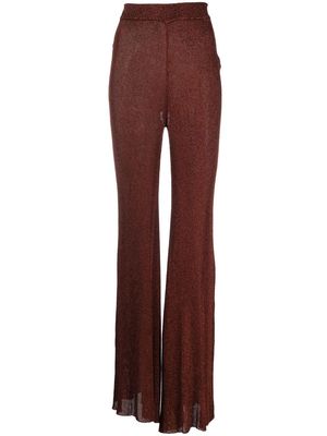 DEL CORE high-rise flared trousers - Brown