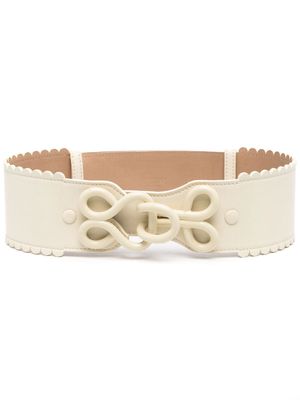 DEL CORE hook and eye-fastening leather belt - Neutrals