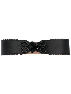 DEL CORE hook and eye leather belt - Black