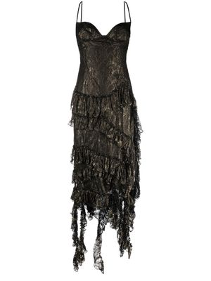 DEL CORE lace-detail bustier dress - Black