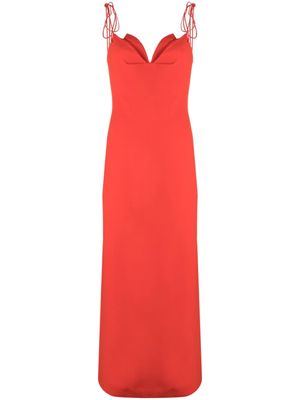 Del Core long sleeveless silk dress - Red