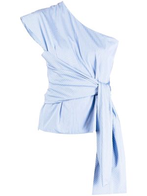 Del Core one-shoulder poplin blouse - Blue
