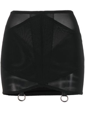 Del Core panelled sheer-panel skirt - Black