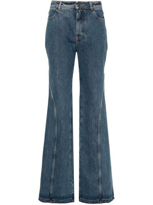 Del Core panelled stonewashed flared jeans - Blue