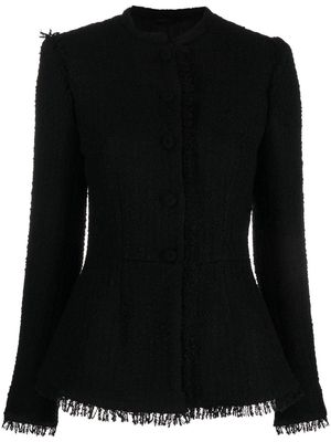 Del Core peplum tweed jacket - Black