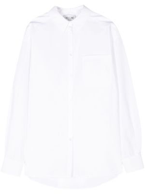 Del Core pleat-detailing poplin shirt - White