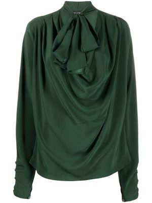 DEL CORE pussy-bow collar blouse - Green