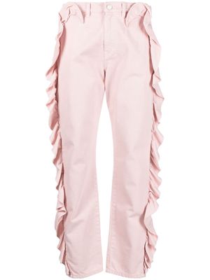 Del Core ruffled-detail tapered trousers - Pink
