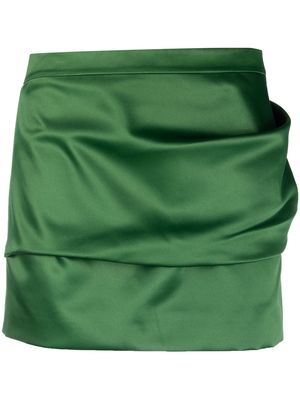 Del Core ruffled satin-finish miniskirt - Green
