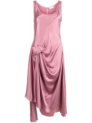 Del Core satin asymmetric maxi dress - Pink