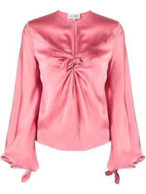 Del Core satin-finish knot-detail blouse - Pink