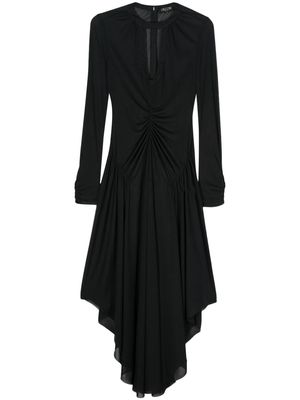 Del Core semi-sheer gathered dress - Black