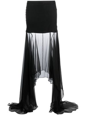 Del Core semi-sheer silk maxi skirt - Black