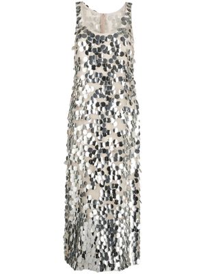 Del Core sequin-embellished long dress - Silver
